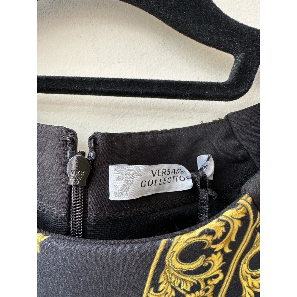 Versace Collection Gold and Black Fatima's Hand Print Dress - Picture 5 of 6